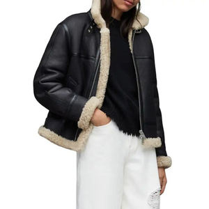 Wholesale Latest Design Custom <b>Sheepskin</b> <b>Men</b> Leather New Design Winter Autumn <b>Men's</b> Clothing Leather <b>Jacket</b> For Unisex - Product Image 2