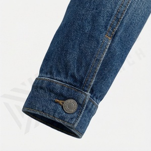 Veste en jean pour femmes, perles de perles sur le devant, boutons, manches longues, chic, féminin, look décontracté, élégant, veste de mode de rue, couleur personnalisée - Product Image 6