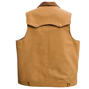 Gilet matelassé en cuir pour homme, respirant, écologique, en toile, sur mesure, nouvelle collection, haute qualité, en cuir personnalisé pour homme - Product Image 2