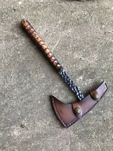 Hache en acier damassé durable faite à la main de qualité industrielle manche en bois pour camping chasse taille personnalisable poids 3 ans de garantie - Product Image 3