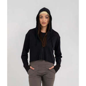 Women's B-Fit Mesh Cropped <b>Hoodie</b> - Product Image 1