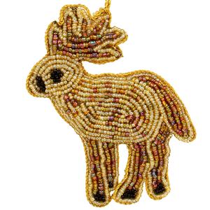 Adorno bordado de satén de terciopelo personalizado hecho a mano, adornos navideños únicos con Reno, caballo, cerveza, conejo - Product Image 3