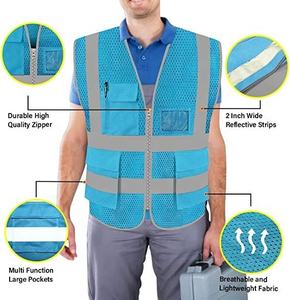 Double <b>Net</b> Multifunctional Vest Heavy Duty Premium Safety Vest Logo Free Size Waistcoat Reflective Security Vest - Product Image 2