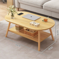 Table basse moderne de style nordique pour petit appartement avec étagère de rangement, idéale pour salon, table d'appoint de canapé, combinaison pour la maison