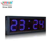 Horloge murale LED numérique à segments LED personnalisée pour l'intérieur, affichage de l'heure et de la température, écran de temps et de température, carte de circuit imprimé