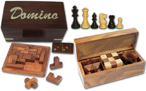 Jeux exclusifs en bois : dominos, dés, puzzles, échecs, avec différentes tailles - Product Image 3