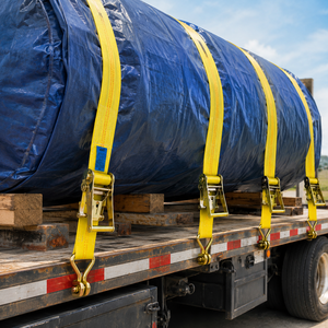 Sangle d'arrimage à cliquet pour la manutention de marchandises, 75 mm, 8000 kg, polyester haute résistance pour fret lourd, longueur personnalisée, service OEM - Product Image 2