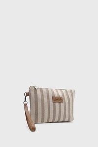Pochette de voyage personnalisée en toile rayée pour cosmétiques, organiseur de maquillage, fournisseur de marques privées avec logo sur mesure - Product Image 2