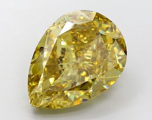 Diamant de laboratoire de 16,29 carats, taille poire, couleur jaune intense fantaisie, certifié IGI, bijoux haut de gamme, acheteurs en gros - Product Image 1