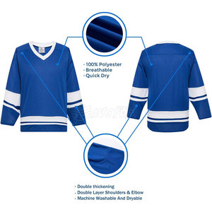 Jersey de hockey sobre hielo para hombre de tamaño adulto hecho a medida Jersey de hockey sobre hielo liso de equipo barato personalizado - Product Image 2
