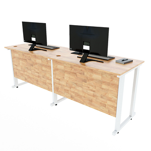 CDS002 Wooden Computer Table Office <b>Desk</b> with CPU <b>Shelf</b> for 2 People for Bedroom Hotel or Bathroom Use Features Storage - Product Image 5