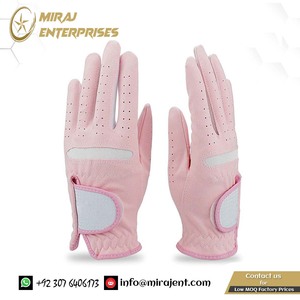 ถุงมือกอล์ฟมืออาชีพผ้านิ่มสีชมพูสำหรับผู้หญิงหนังแกะมือซ้ายและขวาดีไซน์สบายระบายอากาศได้ดี - Product Image 2