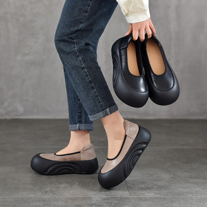 Mocasines de cuero para hombre, zapatos individuales cómodos e informales para negocios, zapatos de oficina para uso diario, elegantes zapatos planos con punta en punta para mujer - Product Image 3