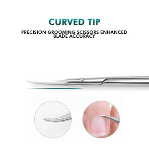 Tijeras de manicura de acero inoxidable del fabricante con punta afilada y hoja recta herramienta de belleza para salón de uñas - Product Image 3
