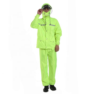 Traje de Lluvia para Motocicleta, Chaqueta y Pantalones Unisex, Impermeable, Resistente al Fuego, Alta Visibilidad, Poliéster Reflectante, para Senderismo y Trabajo - Product Image 1