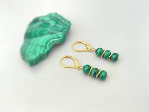 Nuevo diseño malaquita piedra preciosa Boho plata esterlina verde pendiente joyería al por mayor en línea piedra preciosa 925 pendiente de plata esterlina - Product Image 3