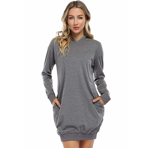 2025 última moda pulóver Sudadera con capucha alargada transpirable elegante Color sólido Sudadera con capucha alargada al por mayor - Product Image 6