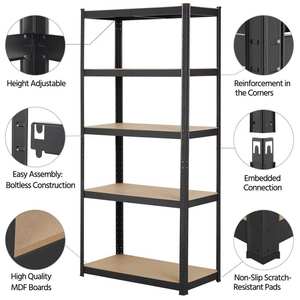 Thanh Đảo kệ lưu trữ có thể điều chỉnh chiều cao Heavy Duty 5-Tier nhà để xe kệ đơn vị kim loại đa sử dụng giá lưu trữ estantes metalicos - Product Image 3