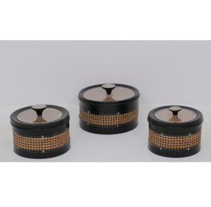 Elegante diseño de ratán calentador de alimentos cazuela lujos Hotpot boda vajilla decoración desierto servir ollas calientes - Product Image 1