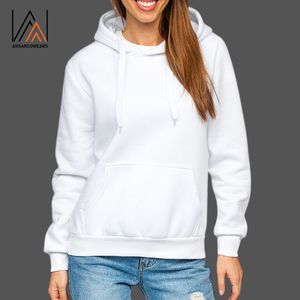 Pull en coton pour femmes sweat à capuche blanc broderie unie personnalisée marque privée haut surdimensionné meilleur sweat-shirt lourd et sweats à capuche - Product Image 4