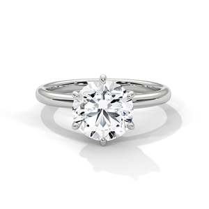 Anillo de compromiso clásico de 6 puntas con diamante de laboratorio de 1 quilate en oro de 14k, 18k, 10k o plata 925, corte ovalado, anillo de propuesta. - Product Image 1