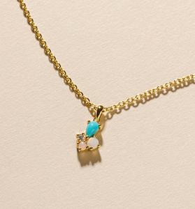 S925 14K Gold Plated Minimal Natural Turquoise Australian <b>Opal</b> Pink <b>Opal</b> Cubic Zirconia <b>Pendant</b> Customizable for Retail OEM ODM - Product Image 2