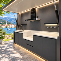 Station de barbecue en acier inoxydable pour cuisine extérieure commerciale avec table de préparation et rangement, ensemble de cuisson pour traiteur extérieur