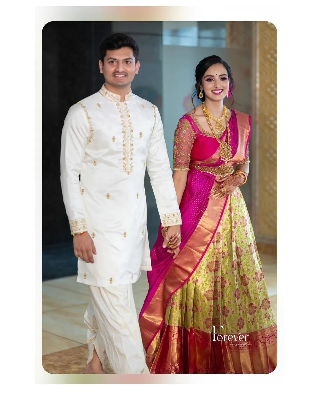 New Indian Ethnic Stylish Kanjeevaram Silk Half Lehenga Saree With Banarasi Silk Dupatta Occasional Wear For Women at Low Price