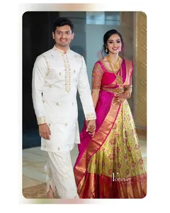 Nuovo indiano etnico elegante Kanjeevaram Silk Half Lehenga Saree con Banarasi Silk Dupatta abbigliamento occasionale per le donne a basso prezzo