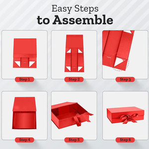 Caja de regalo de vestido de novia de gran tamaño personalizada, embalaje de cartón plegable magnético con cierre de cinta en relieve, imprime tu propio logotipo - Product Image 3