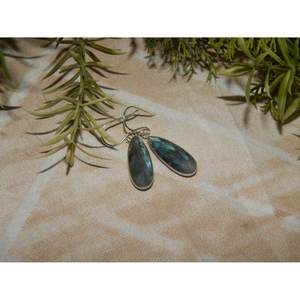 Labradorite <b>Earrings</b> Dainty Rose Gold Gemstone Handmade Sterling <b>Silver</b> <b>Wedding</b> Gift Jewelry E0249-GS for Her - Product Image 1