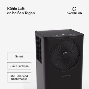 เครื่องปรับอากาศแบบพกพา 7000 BTU สำหรับบ้าน ควบคุมผ่านแอพ WiFi 3 in 1 ระบบทำความเย็น ลดความชื้น และพัดลม สำหรับห้องขนาด 18-23 ตร.ม. 64 เดซิเบล สีดำ - Product Image 2