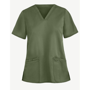 Conjuntos médicos de alta calidad para mujer, camisa con cuello en V elástica de 4 vías, pantalón para correr, logotipo personalizado, diseño de tallas, conjuntos médicos de bajo precio al por mayor - Product Image 2