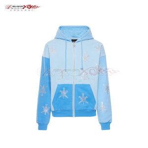 Survêtement d'hiver pour femme scintillant avec strass, à capuche, avec cordon de serrage et taille élastique, pour usage quotidien, tendance - Product Image 2