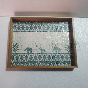 Vente en gros Nouveau design Plateau de service en bois avec incrustation de nacre pour le café, le petit-déjeuner, les bijoux et la nourriture du Vietnam - Product Image 2