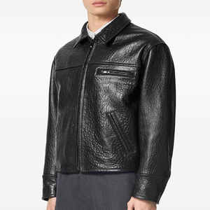 Chaquetas de Cuero y Lona Avirex de Invierno Hechas a Medida con Cuello Alto para Hombre - Product Image 1