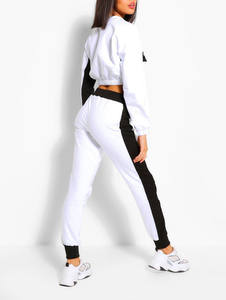 Conjunto OEM de 2 piezas con capucha recortada para mujer y conjunto para correr, chándales, Conjunto Polar, chándal informal de dos piezas, chándal ajustado para mujer, conjunto de 2 piezas con logotipo personalizado - Product Image 3