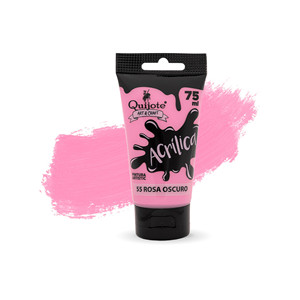 Set di vernice acrilica rosa scuro da 75ml per pittura artistica su carta su tela di vetro certificata EN71 in plastica - Product Image 1