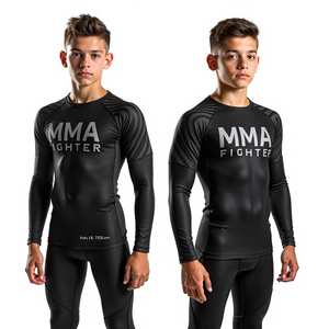 อุปกรณ์ฝึก MMA โพลีเอสเตอร์ระบายอากาศได้ดีป้องกันยูวีระดับพรีเมี่ยมอุปกรณ์การพิมพ์แบบระเหิดที่ทนทานทำจากโพลีเอสเตอร์100% เป็นมิตรกับสิ่งแวดล้อม - Product Image 1