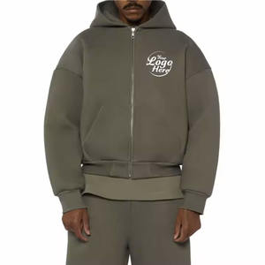 Sweats à capuche personnalisés pour hommes, poids lourd, doublure en polaire épaisse, pull-over d'hiver chaud, impression numérique, teinture unie, haute qualité - Product Image 1