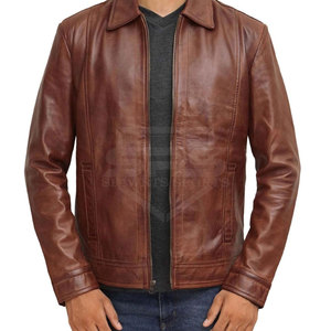 Chaqueta de cuero de diseño personalizado color sólido hombres chaqueta de invierno ropa de calle Gran oferta precio razonable chaqueta de cuero de los hombres - Product Image 2