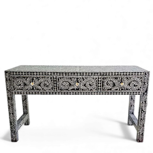 Mesa Consola Moderna Hecha a Mano con Incrustaciones de Nácar, Mueble Elegante con Incrustaciones de Concha para un Estilo Interior de Sala de Estar de Lujo - Product Image 2