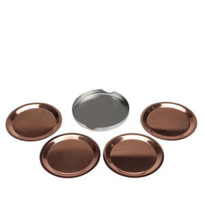 Handmade Round Shape Coasters in Luxury Design <b>Set</b> of 4 Stone Coasters Aluminum Metal <b>Placemat</b> for Hotels & Home - Product Image 2