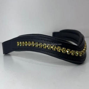 Banda de cuero con diseño personalizado para cejas, banda de piel acolchada con diseño vacío, con incrustaciones de cristales verdes de roble, mega banda ostentosa, precio al por mayor - Product Image 3