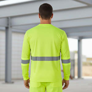 เสื้อยืดแขนยาวผู้ชายแบบสะท้อนแสงพร้อมไฟ LED  ผ้าโพลีเอสเตอร์ 100%  มาตรฐาน ANSI  สำหรับงานขายส่ง - Product Image 3