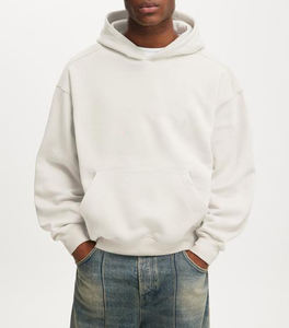 High Quality 100% Cotton Pullover 400gsm <b>Oversized</b> <b>Hoodie</b> Custom Logo Embroidered Unisex Eco-Friendly Heavyweight Sweatshirt - Product Image 1