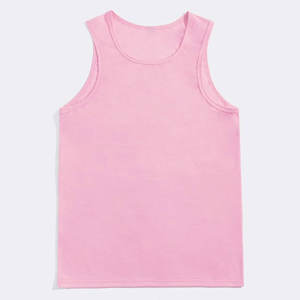 Venta al por mayor personalizada de los hombres 100% algodón cuello redondo Camiseta sin mangas de color sólido transpirable de punto de alta calidad ropa deportiva para Fitness - Product Image 1