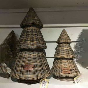 Boho Naturel Décor De Noël Rotin Arbre De Noël pour La Décoration De Noël Nouveau Design 2025 Osier Arbre De Noël De HNH Craft - Product Image 1