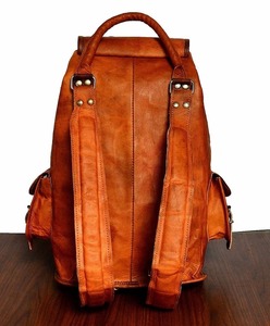Vintage Brown Leather Backpack <b>Men</b> Brown Leather <b>Satchel</b> Messenger Laptop Briefcase College Travel Rucksack - Product Image 4