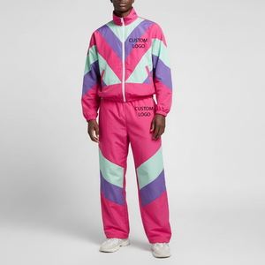 Ensemble survêtement en coton léger réversible personnalisé, veste et pantalon de jogging, 2 pièces, coupe-vent unisexe - Product Image 1